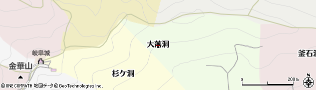 岐阜県岐阜市大落洞周辺の地図