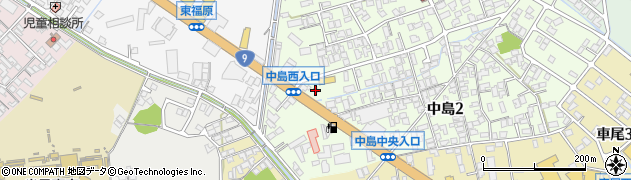 米子中島簡易郵便局周辺の地図