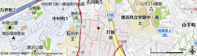 神奈川県横浜市中区打越周辺の地図
