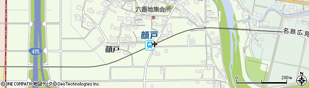 名鉄顔戸駅周辺の地図