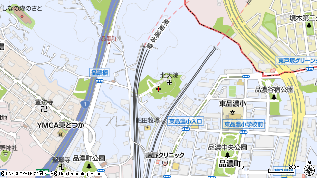 〒244-0801 神奈川県横浜市戸塚区品濃町の地図