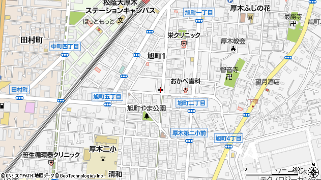 〒243-0014 神奈川県厚木市旭町の地図