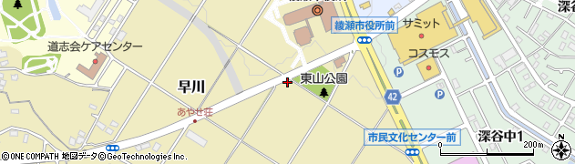 綾瀬市役所南入口周辺の地図