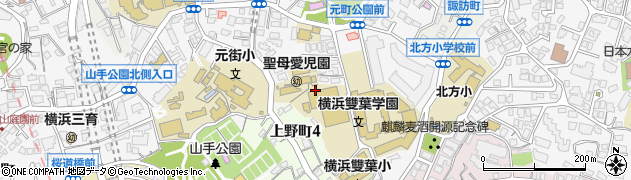 神奈川県横浜市中区山手町周辺の地図