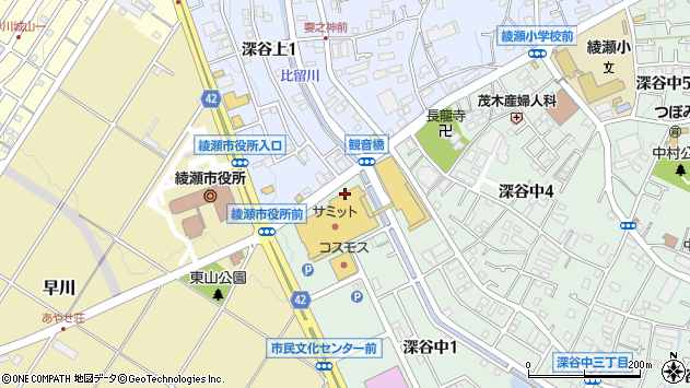 〒252-1103 神奈川県綾瀬市深谷の地図
