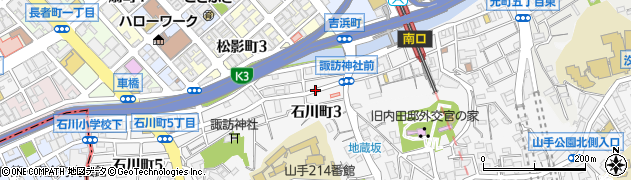 神奈川県横浜市中区石川町周辺の地図