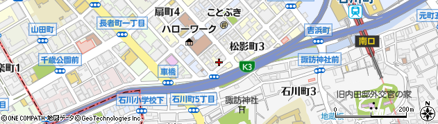 神奈川県横浜市中区松影町4丁目周辺の地図