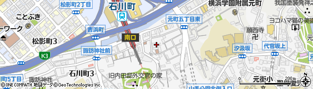 神奈川県横浜市中区石川町1丁目21周辺の地図