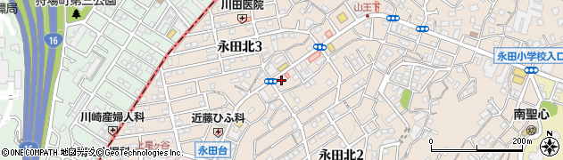 ほっともっと　永田北店周辺の地図