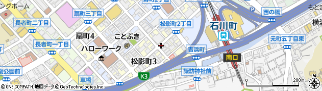 神奈川県横浜市中区松影町周辺の地図