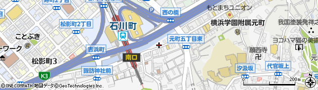 神奈川県横浜市中区石川町1丁目9周辺の地図