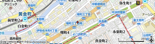 神奈川県横浜市中区曙町周辺の地図