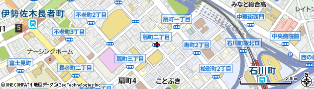 神奈川県横浜市中区扇町周辺の地図