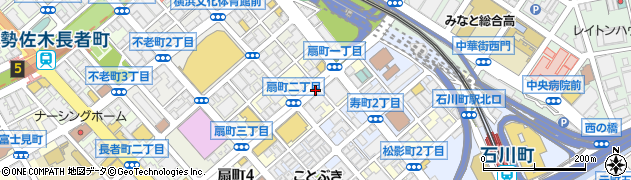 神奈川県横浜市中区扇町2丁目周辺の地図