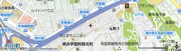 神奈川県横浜市中区元町周辺の地図