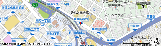 中華街西門周辺の地図