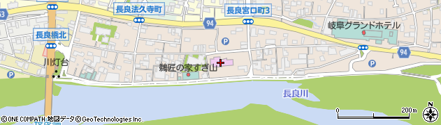 岐阜市長良川鵜飼伝承館（長良川うかいミュージアム）周辺の地図