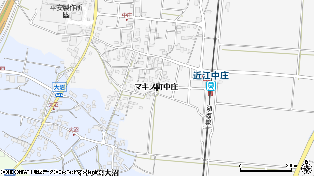 〒520-1823 滋賀県高島市マキノ町中庄の地図