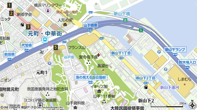 〒231-0801 神奈川県横浜市中区新山下の地図