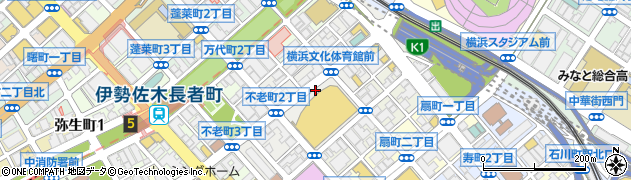 神奈川県横浜市中区不老町周辺の地図