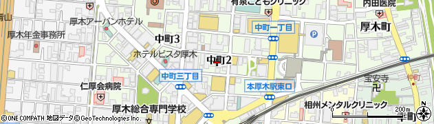 神奈川県厚木市中町周辺の地図