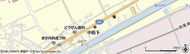 島根県出雲市平田町（中筋下）周辺の地図