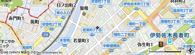 神奈川県横浜市中区若葉町周辺の地図