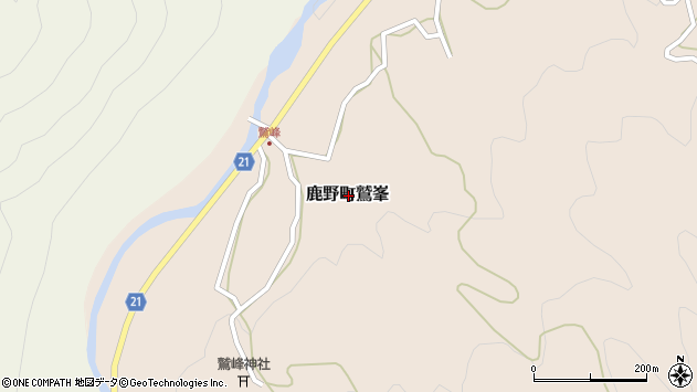 〒689-0411 鳥取県鳥取市鹿野町鷲峯の地図