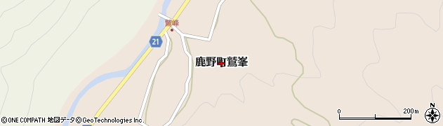 鳥取県鳥取市鹿野町鷲峯周辺の地図