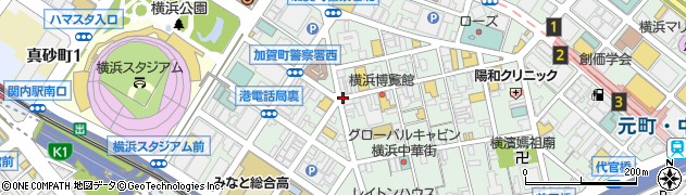 横浜中華街善隣門周辺の地図