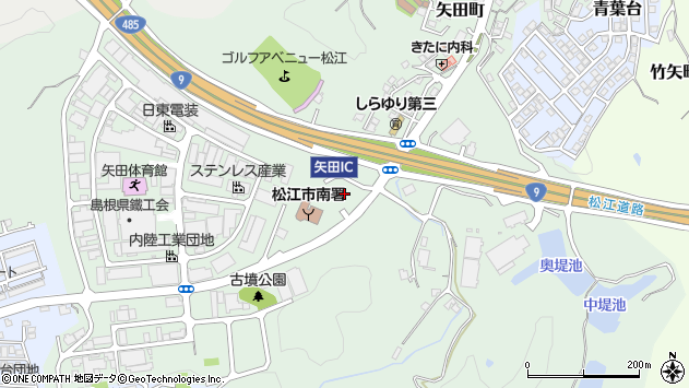 〒690-0021 島根県松江市矢田町の地図