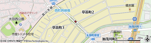 岐阜県美濃加茂市草笛町周辺の地図