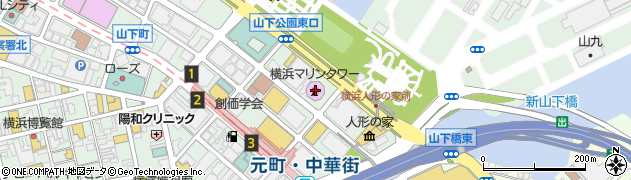 横浜マリンタワー周辺の地図