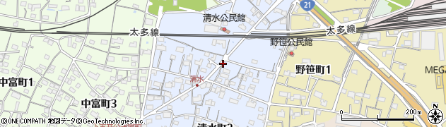 岐阜県美濃加茂市清水町周辺の地図