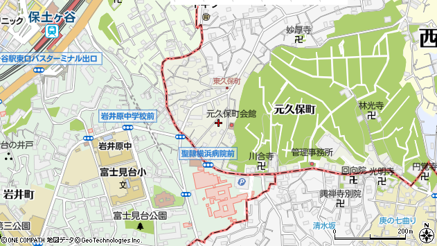 〒220-0063 神奈川県横浜市西区元久保町の地図