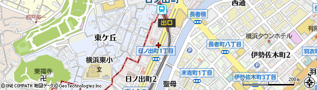 神奈川県横浜市中区日ノ出町周辺の地図