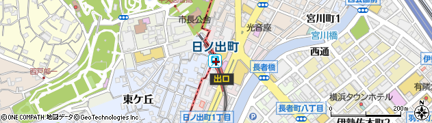 神奈川県横浜市中区周辺の地図