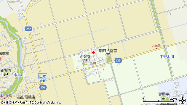 〒529-0352 滋賀県長浜市湖北町五坪の地図