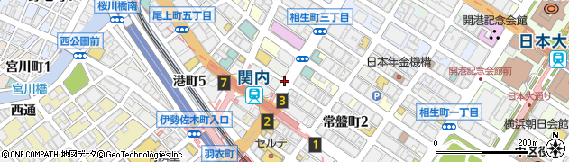 神奈川県横浜市中区常盤町周辺の地図