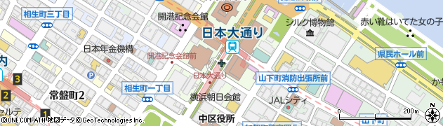 神奈川県横浜市中区日本大通周辺の地図