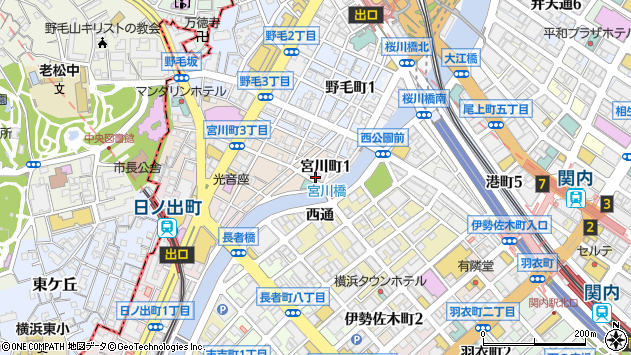 〒231-0065 神奈川県横浜市中区宮川町の地図