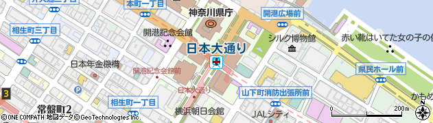 ファミリーマート日本大通り駅店周辺の地図