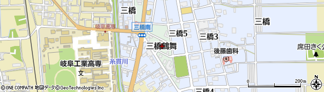 岐阜県本巣市三橋鶴舞周辺の地図