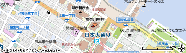 神奈川県庁政策局　情報公開広聴課・情報公開グループ県政情報センター周辺の地図