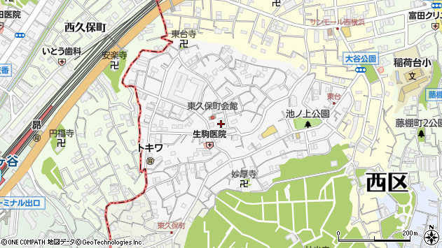 〒220-0062 神奈川県横浜市西区東久保町の地図