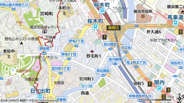 〒231-0064 神奈川県横浜市中区野毛町の地図
