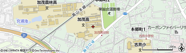 加茂高校周辺の地図