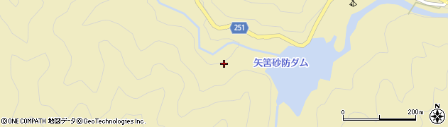 矢筈砂防ダム周辺の地図