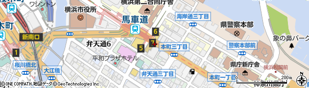 神奈川県横浜市中区本町周辺の地図