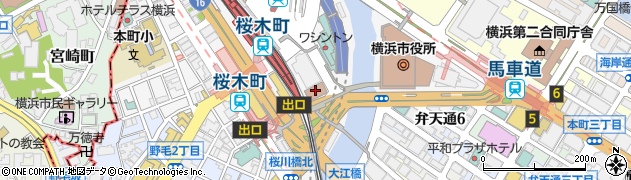 横浜桜木郵便局周辺の地図
